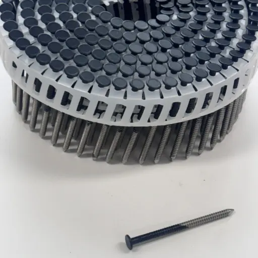 [2400912] RVS Platkop nagels 2,9 x 50 mm 15º rol RAL 9005 200 st.